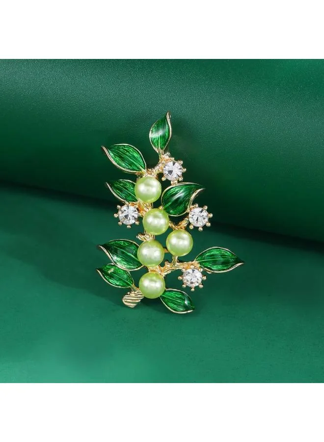Rovaux Pearl Crystal Brooch